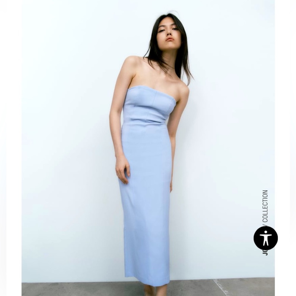 Midi Dress Pastel Blue w/slit S